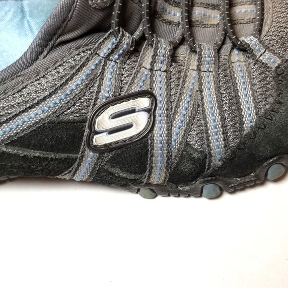 Skechers Shoes Womens Sz 7.5 Bikers Athletic Slip On Sneakers 22045 Black/Blue - Picture 12 of 14